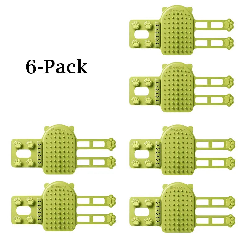 Cat Grooming Supplies 2-Pack Self-Grooming Slicker Brush - Corner Scratching Board with Silicone Massaging Brush, Hair Care & Scratch Relief Gadget for Cats & Kittens, Durable Wear-Resistant
