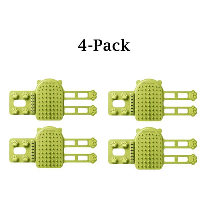 Cat Grooming Supplies 2-Pack Self-Grooming Slicker Brush - Corner Scratching Board with Silicone Massaging Brush, Hair Care & Scratch Relief Gadget for Cats & Kittens, Durable Wear-Resistant