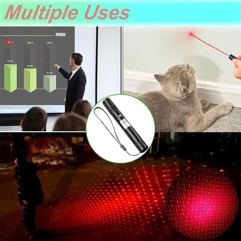 Rechargeable Green Laser Pointer and Line Light Flashlight for Long-Distance Use in Presentations, Entertainment, and Outdoor Activities