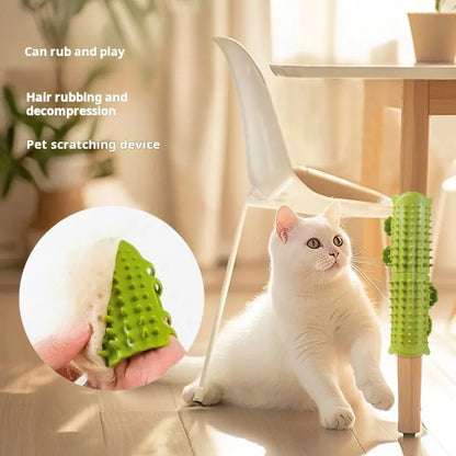 Cat Grooming Supplies 2-Pack Self-Grooming Slicker Brush - Corner Scratching Board with Silicone Massaging Brush, Hair Care & Scratch Relief Gadget for Cats & Kittens, Durable Wear-Resistant